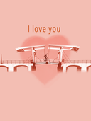 Ansichtkaart I love you 2